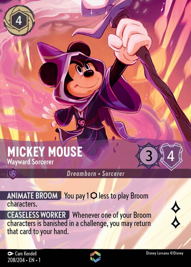 Mickey Mouse - Wayward Sorcerer 208/204 The First Chapter Disney Lorcana Premium Foil