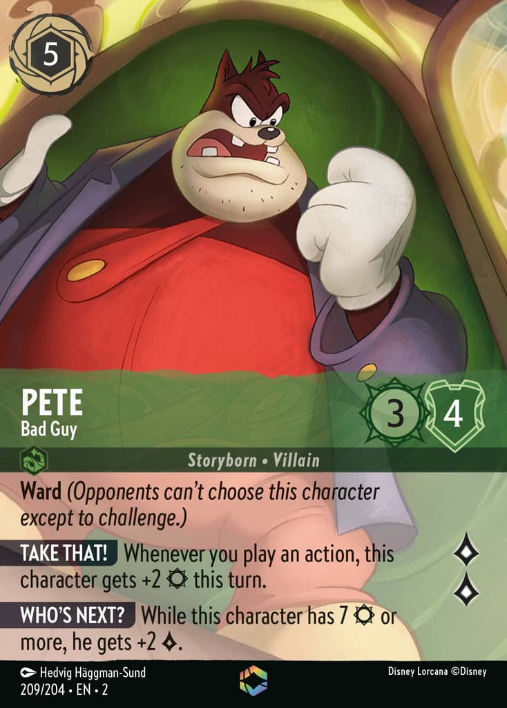Pete - Bad Guy 209/204 Rise of the Floodborn Disney Lorcana Premium Foil