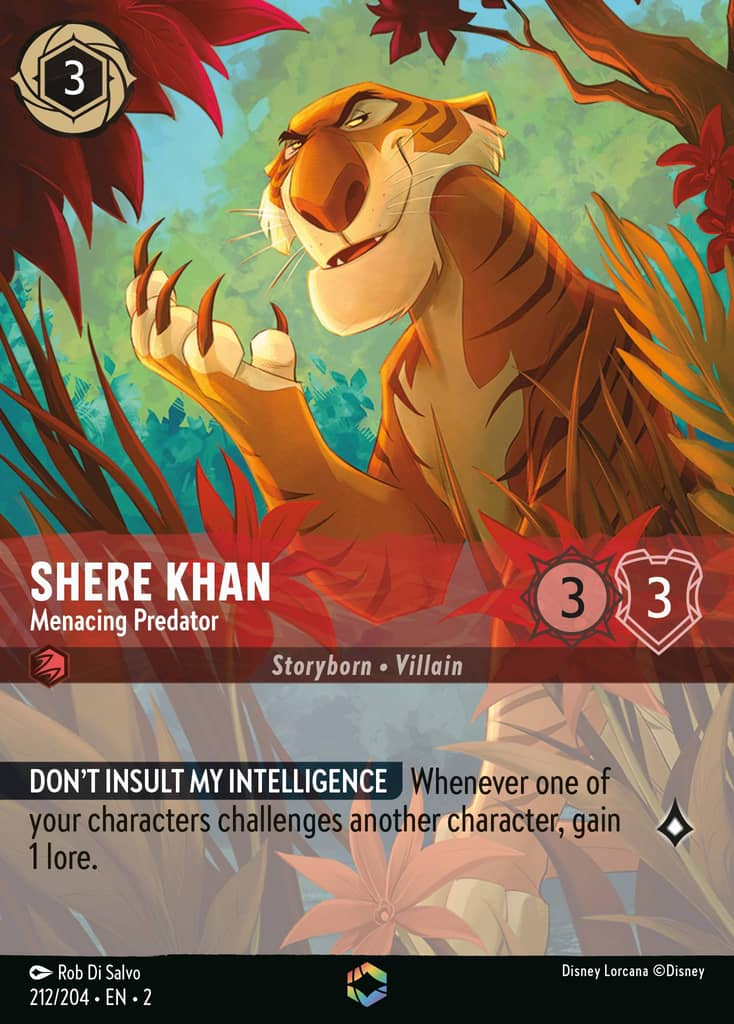 Shere Khan - Menacing Predator 212/204 Rise of the Floodborn Disney Lorcana Premium Foil