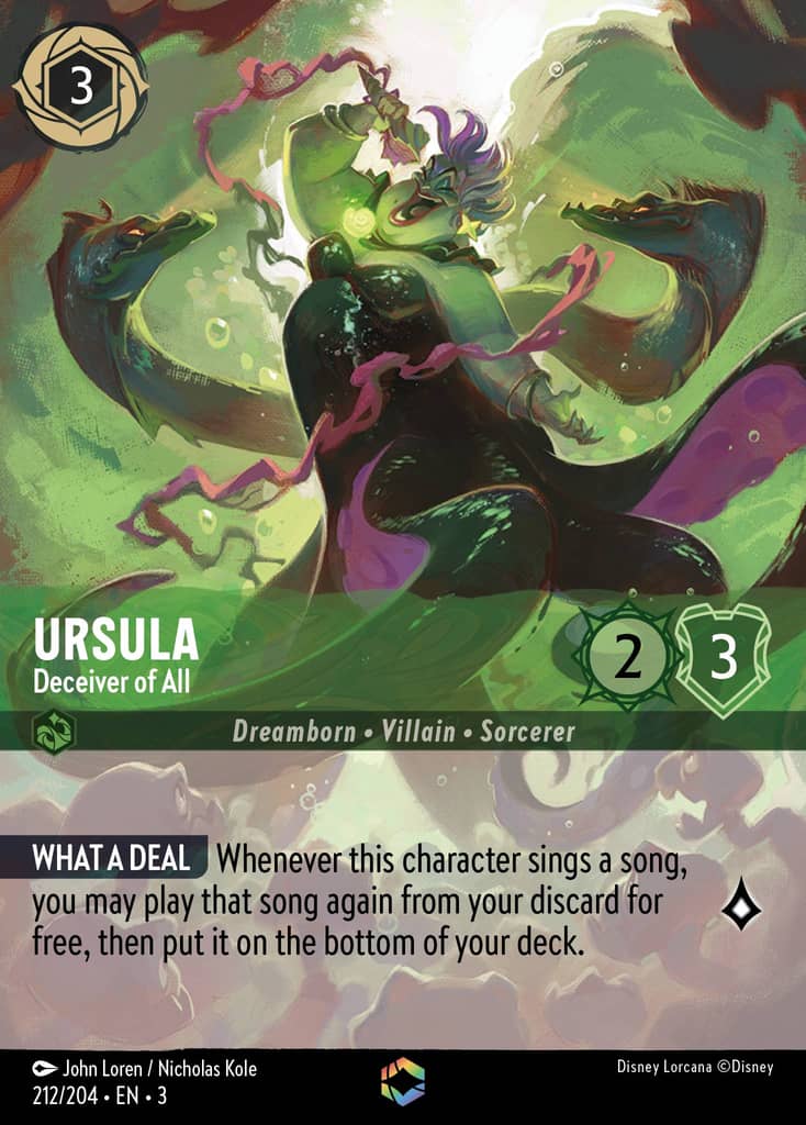 Ursula - Deceiver of All 212/204 Into the Inklands Disney Lorcana Premium Foil