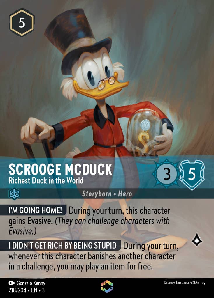 Scrooge McDuck - Richest Duck in the World 218/204 Into the Inklands Disney Lorcana Premium Foil