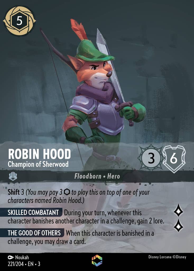 Robin Hood - Champion of Sherwood 221/204 Into the Inklands Disney Lorcana Premium Foil