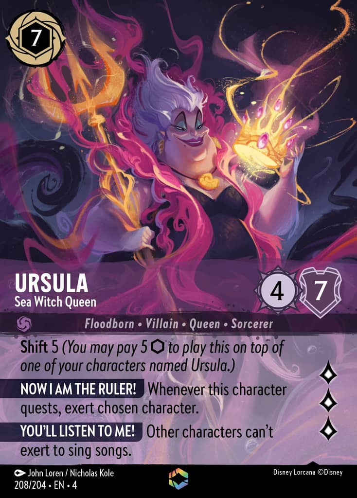 Ursula - Sea Witch Queen 208/204 Ursula's Return Disney Lorcana Premium Foil