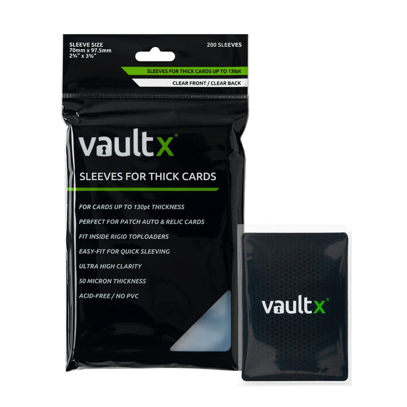 Vault X Thick Card Sleeves – 200 Count – exact product image