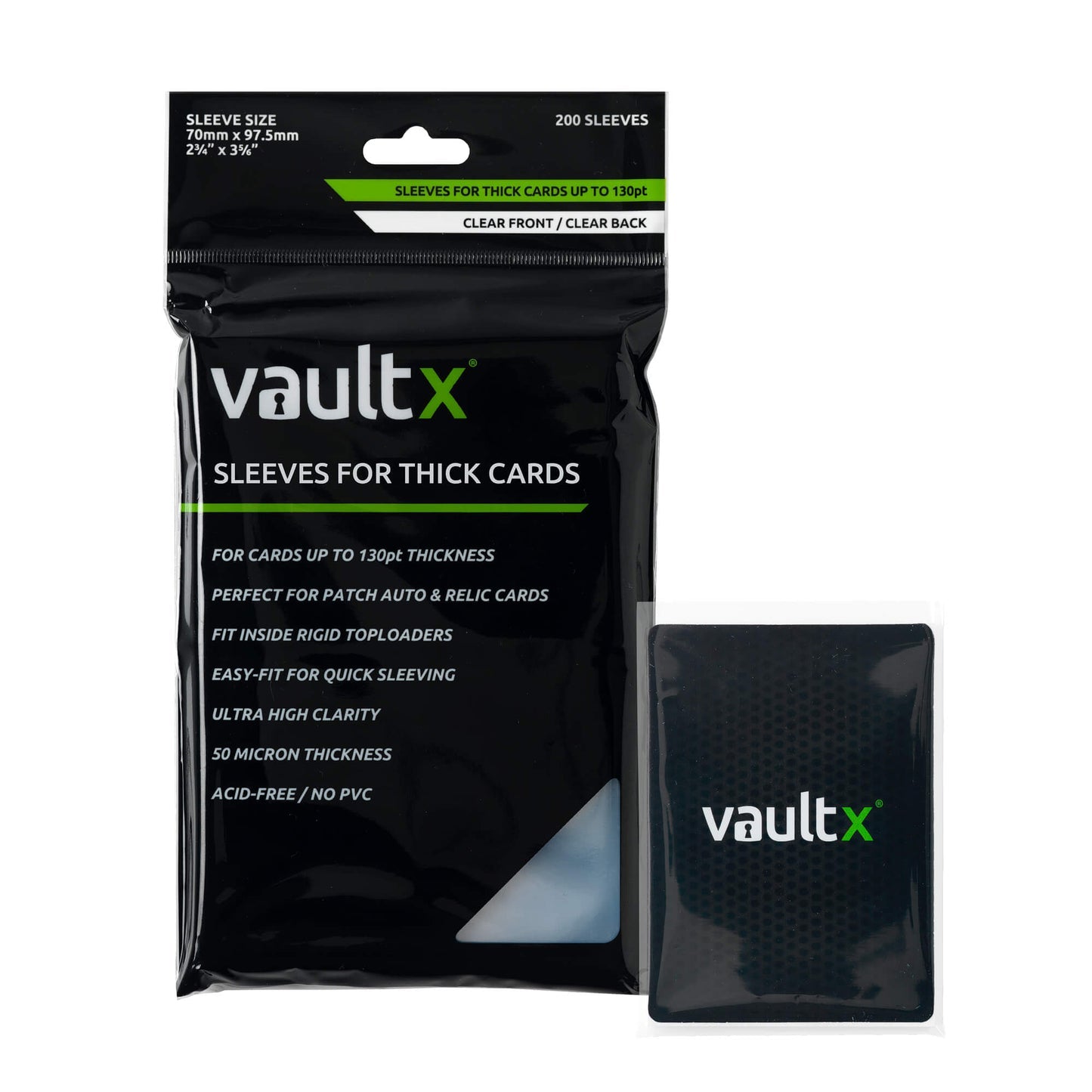 Vault X Thick Card Sleeves – 200 Count – exact product image