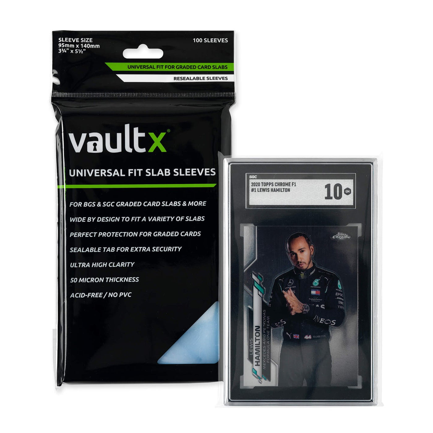 Vault X Universal Fit Slab Sleeves – 100 Count – exact product image