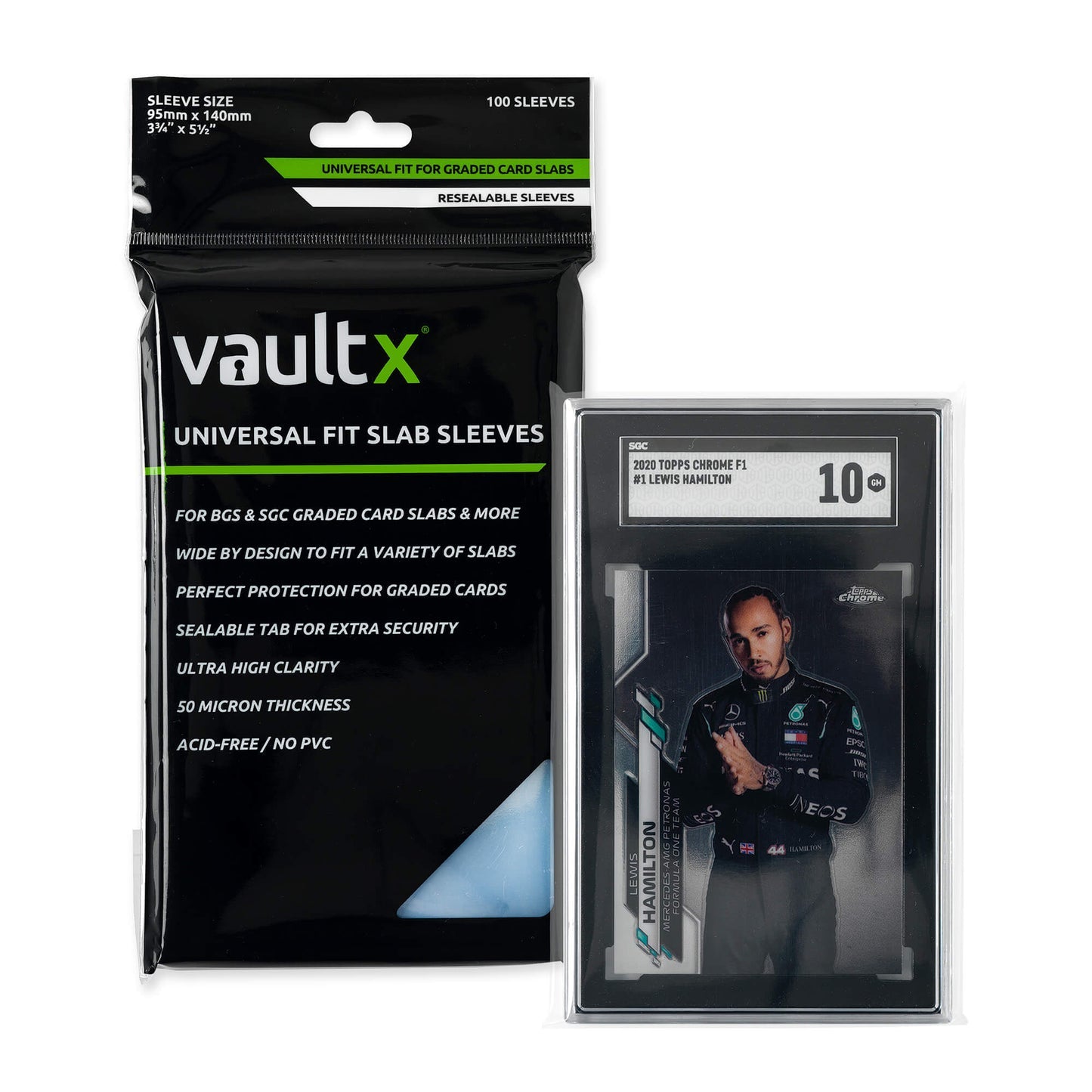Vault X Universal Fit Slab Sleeves – 100 Count – exact product image