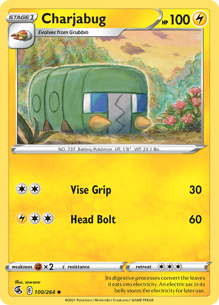 Charjabug 100/264 Fusion Strike English Pokémon card