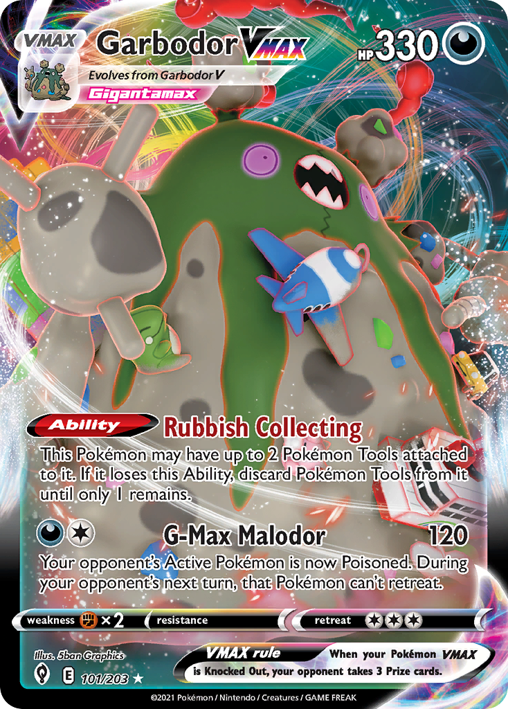Garbodor VMAX 101/203 Evolving Skies English Pokemon card