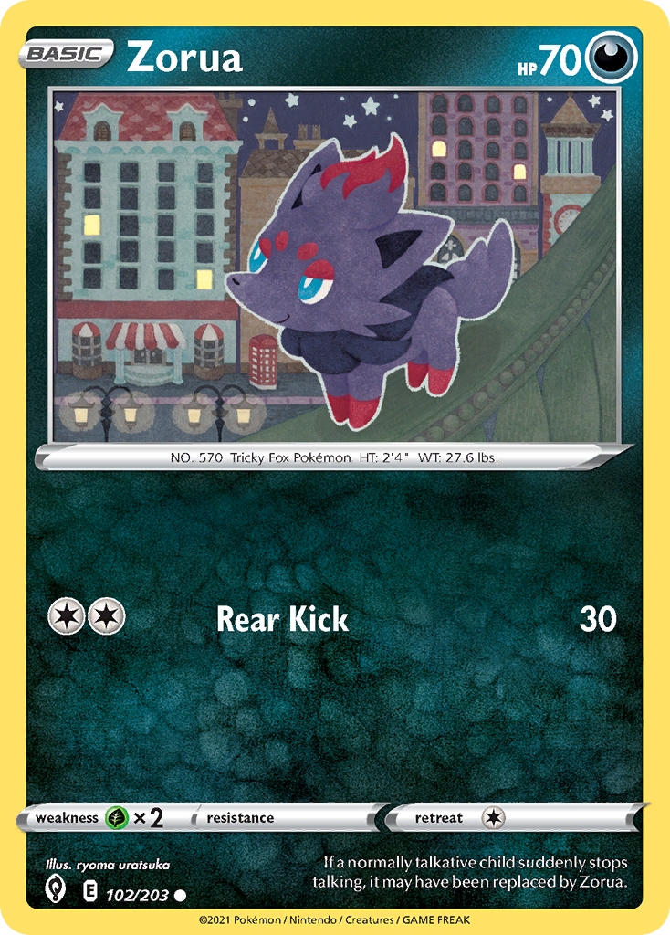 Zorua 102/203 Evolving Skies English Pokemon card