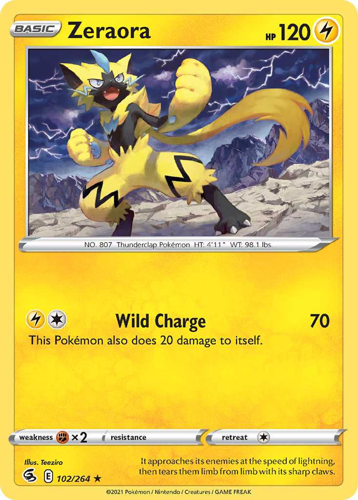 Zeraora 102/264 Fusion Strike English Pokémon card