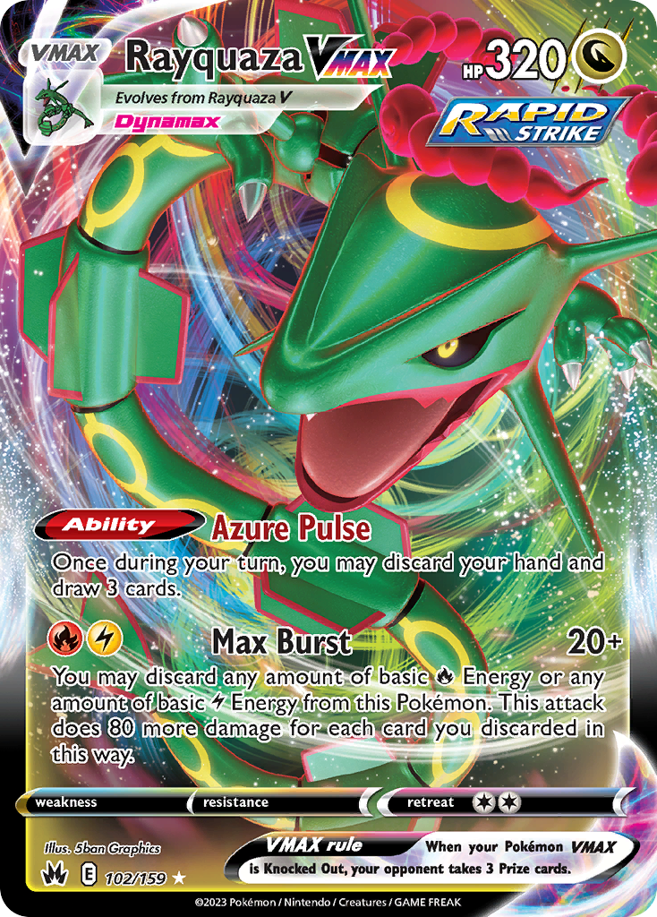 Rayquaza VMAX 102/159 Crown Zenith English Pokémon card