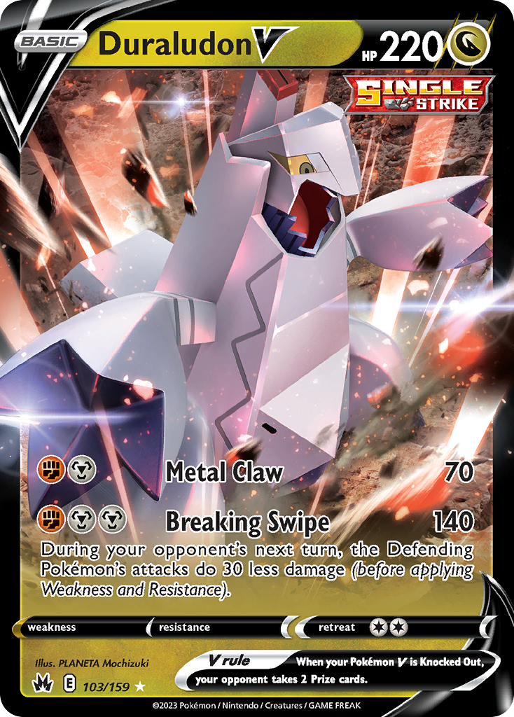Duraludon V 103/159 Crown Zenith English Pokémon card