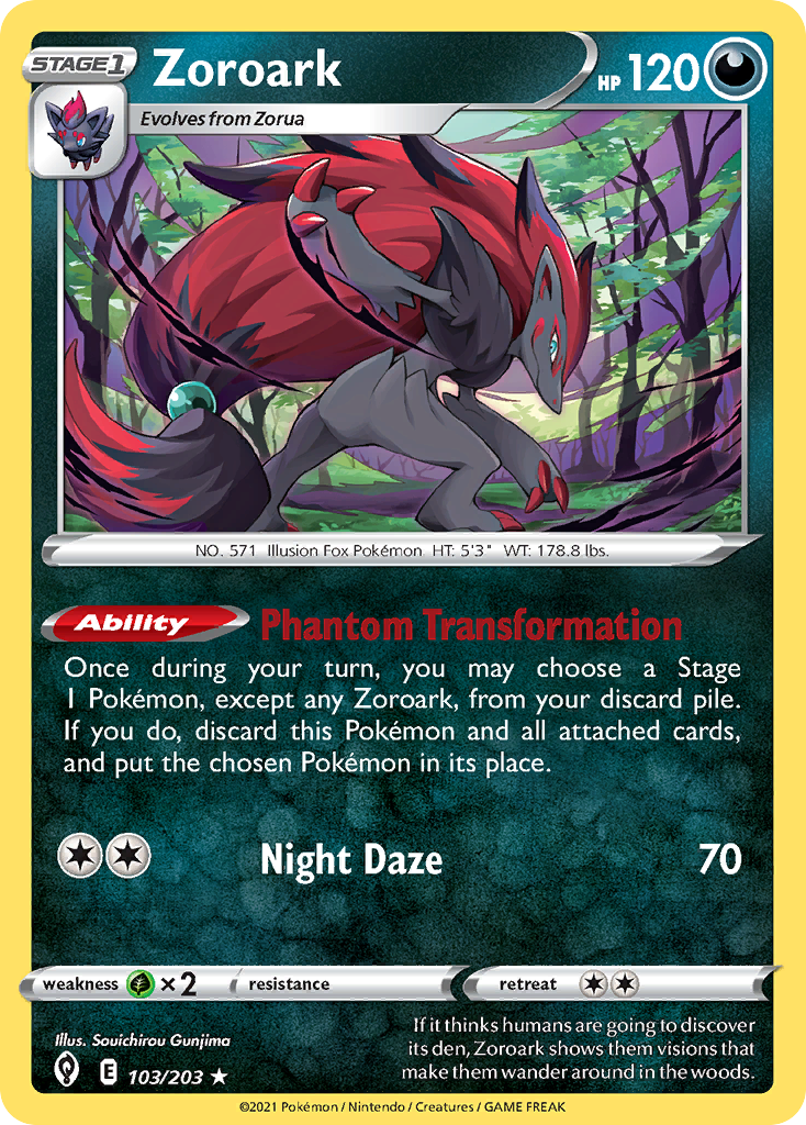 Zoroark 103/203 Evolving Skies English Pokemon card