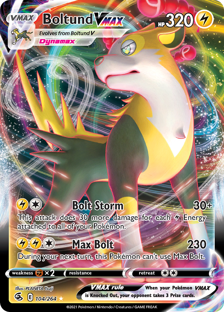 Boltund VMAX 104/264 Fusion Strike English Pokémon card