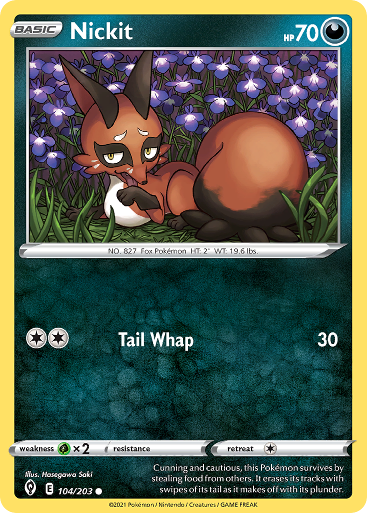 Nickit 104/203 Evolving Skies English Pokemon card