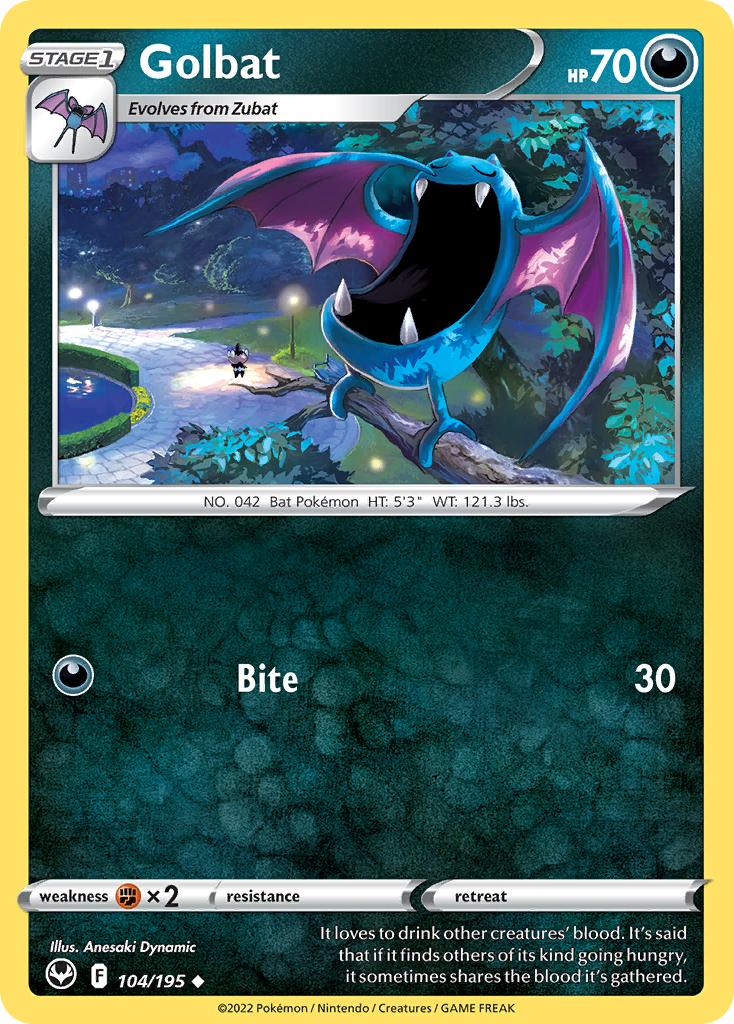 Golbat 104/195 Silver Tempest English Pokémon card