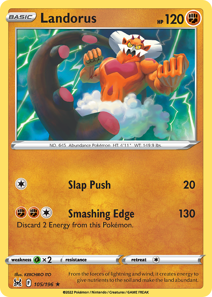 Landorus 105/196 Lost Origin English Pokémon card