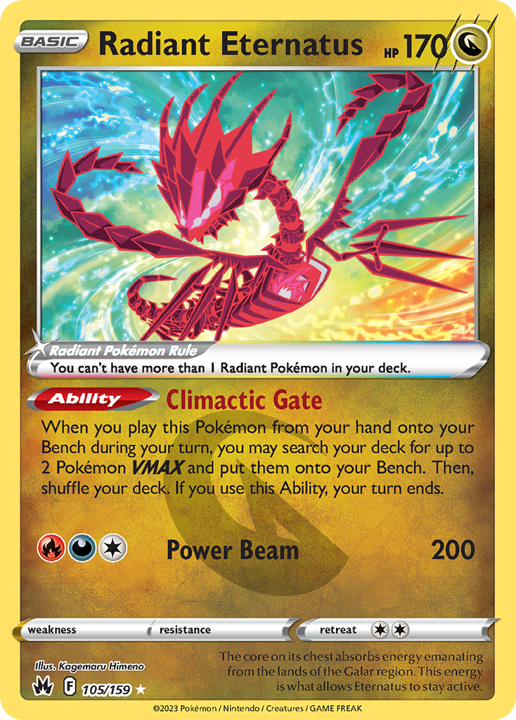 Radiant Eternatus 105/159 Crown Zenith English Pokémon card
