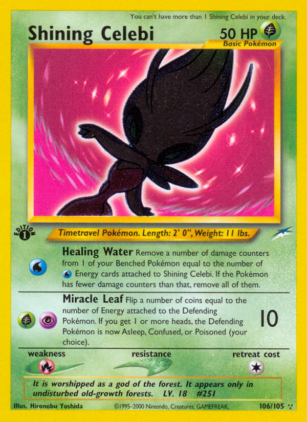 Shining Celebi 106/105 Neo Destiny English Pokemon card