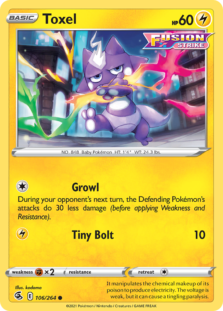 Toxel 106/264 Fusion Strike English Pokémon card