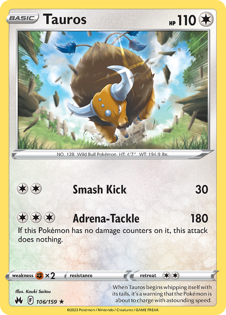 Tauros 106/159 Crown Zenith English card