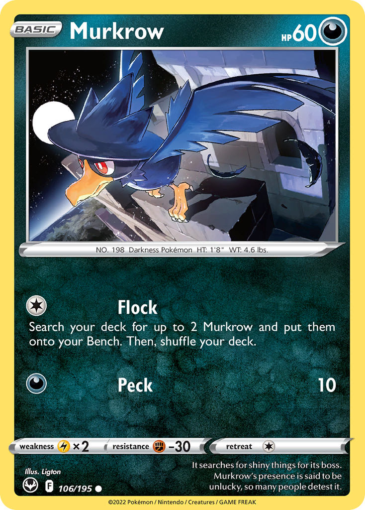 Murkrow 106/195 Silver Tempest English card