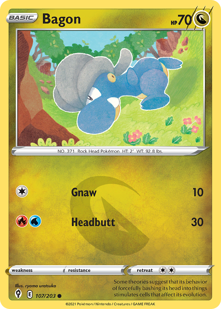 Bagon 107/203 Evolving Skies English Pokemon card