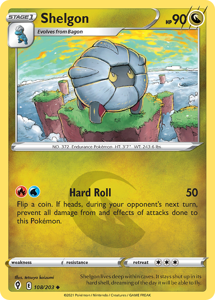 Shelgon 108/203 Evolving Skies English Pokemon card