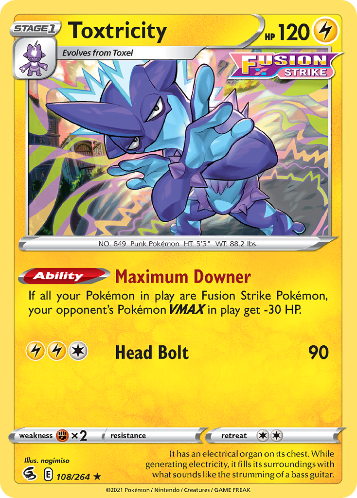 Toxtricity 108/264 Fusion Strike English Pokémon card