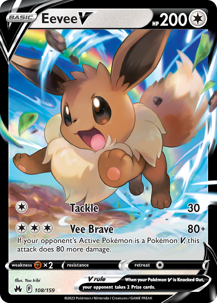 Eevee V 108/159 Crown Zenith English Pokémon card