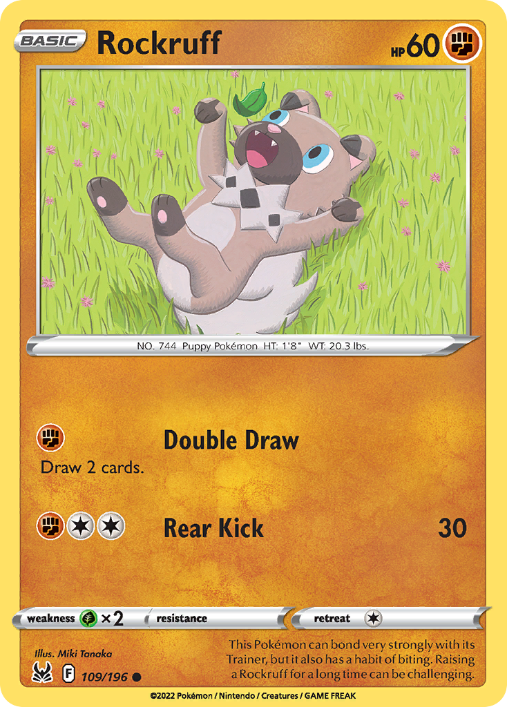 Rockruff 109/196 Lost Origin English Pokémon card
