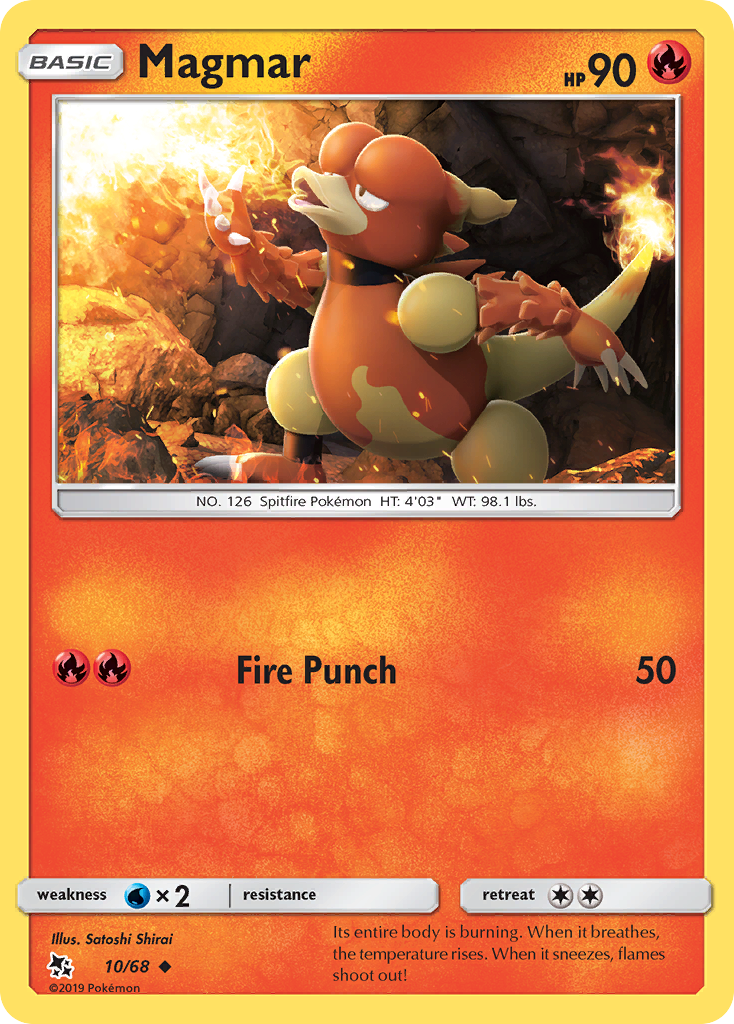Magmar 10/68 Hidden Fates English Pokémon card