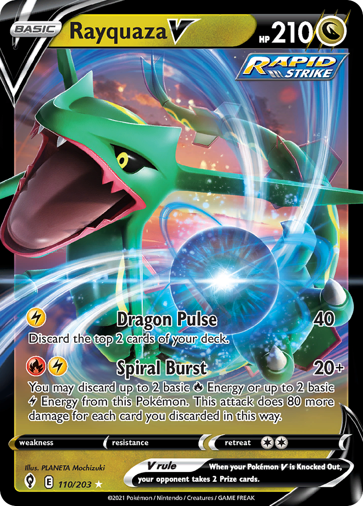 Rayquaza V 110/203 Evolving Skies English Pokemon card