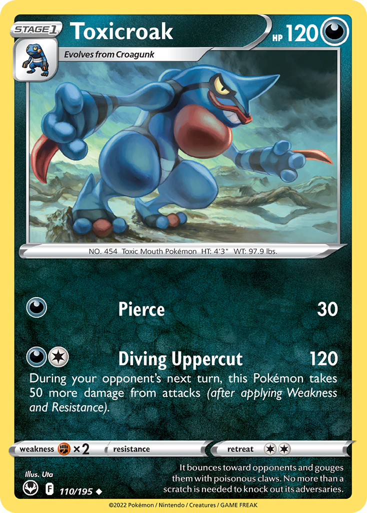 Toxicroak 110/195 Silver Tempest English card