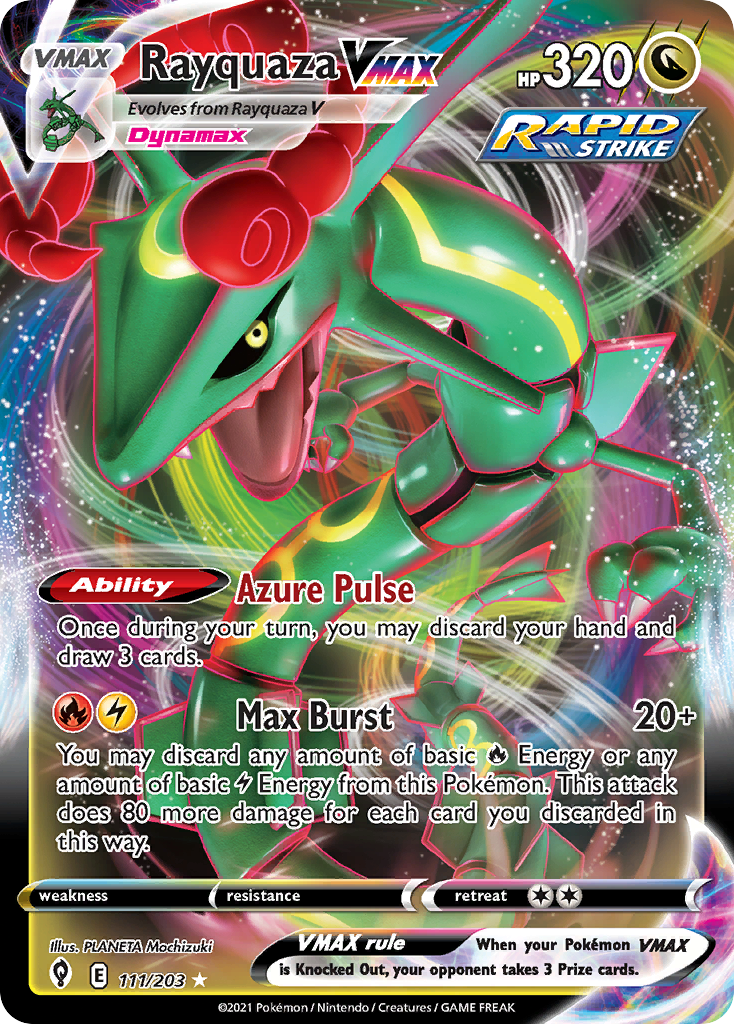 Rayquaza VMAX 111/203 Evolving Skies English Pokemon card