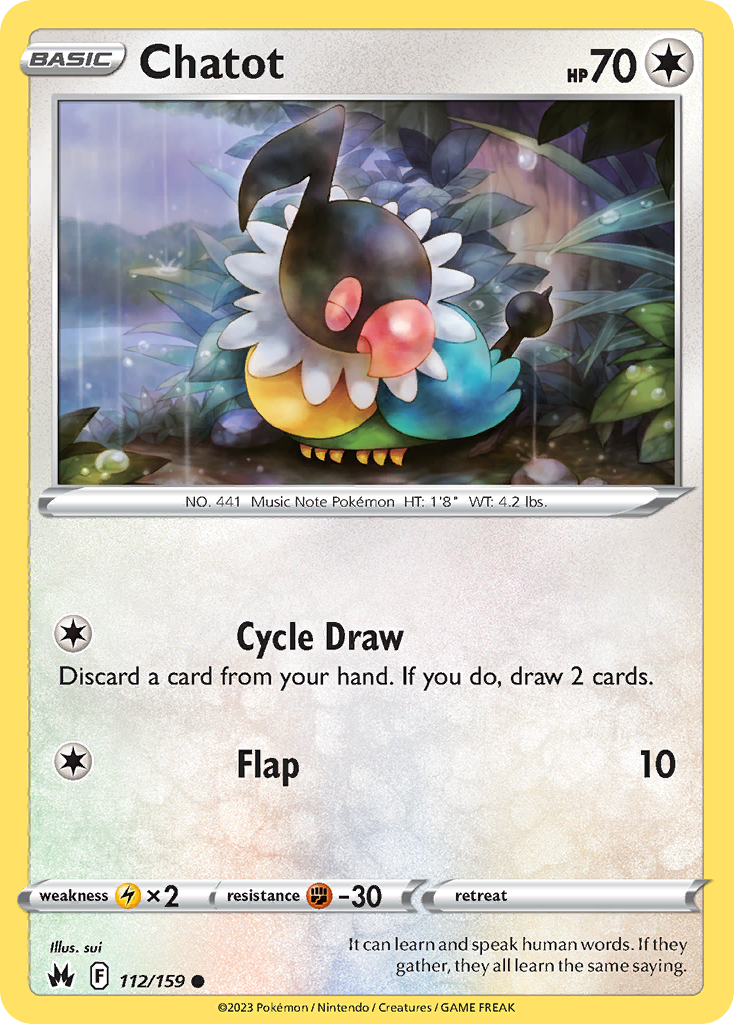 Chatot 112/159 Crown Zenith English card