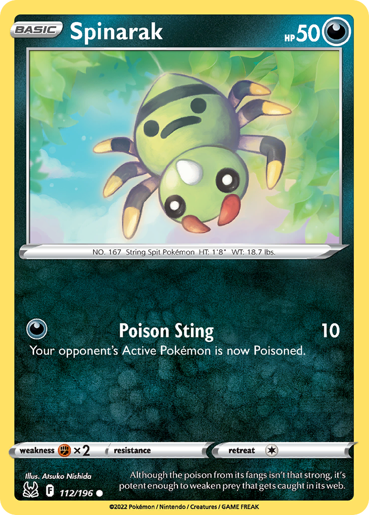 Spinarak 112/196 Lost Origin English card