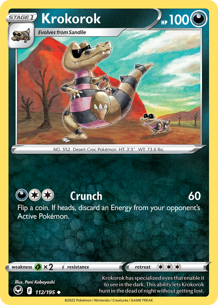 Krokorok 112/195 Silver Tempest English Pokémon card