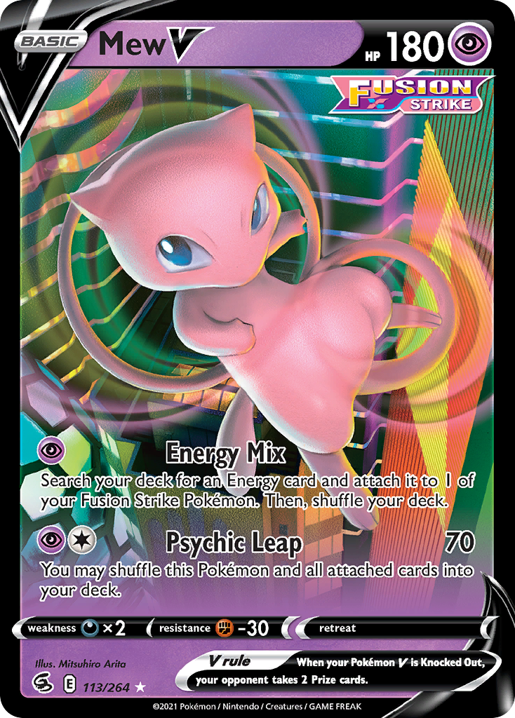 Mew V 113/264 Fusion Strike English Pokémon card