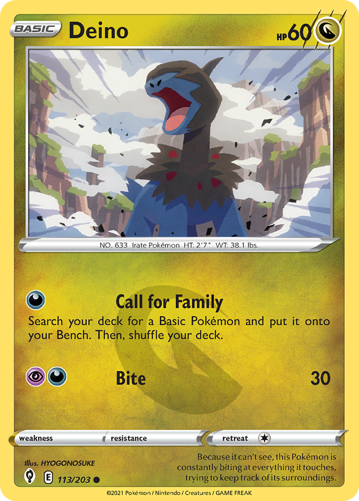 Deino 113/203 Evolving Skies English Pokemon card