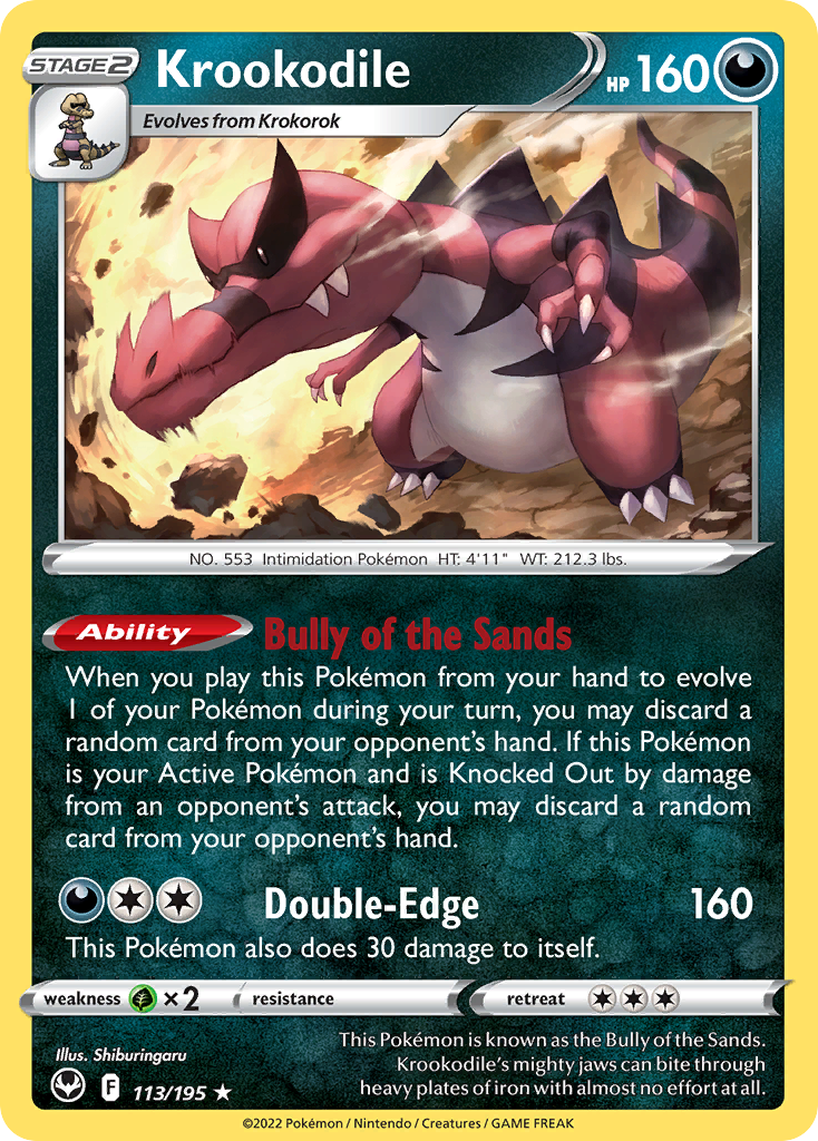 Krookodile 113/195 Silver Tempest English card