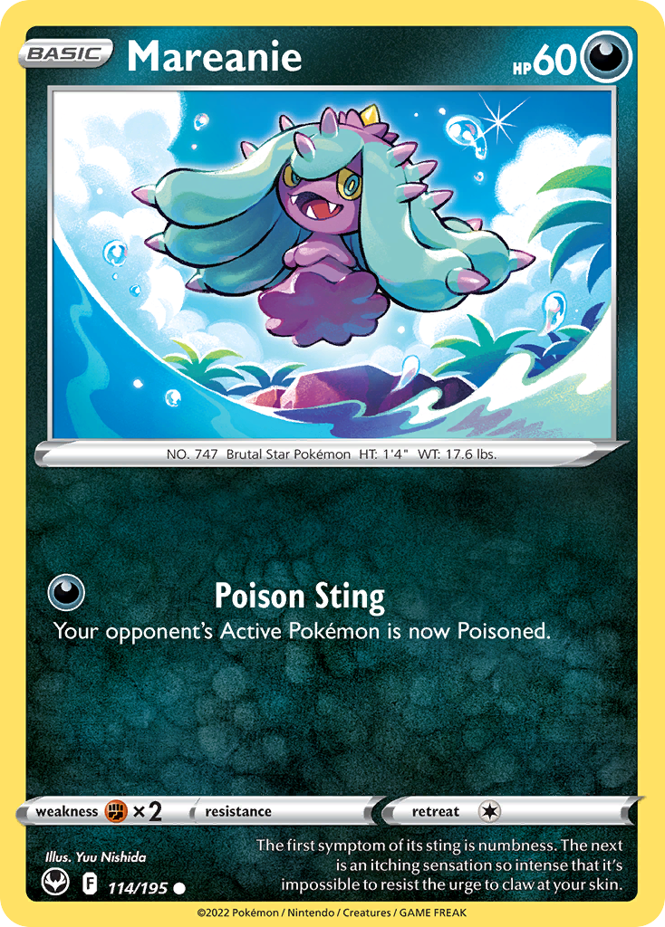 Mareanie 114/195 Silver Tempest English Pokémon card
