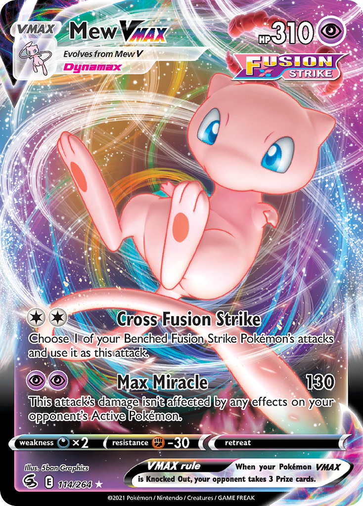 Mew VMAX 114/264 Fusion Strike English Pokémon card