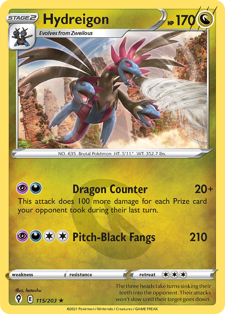 Hydreigon 115/203 Evolving Skies English Pokemon card