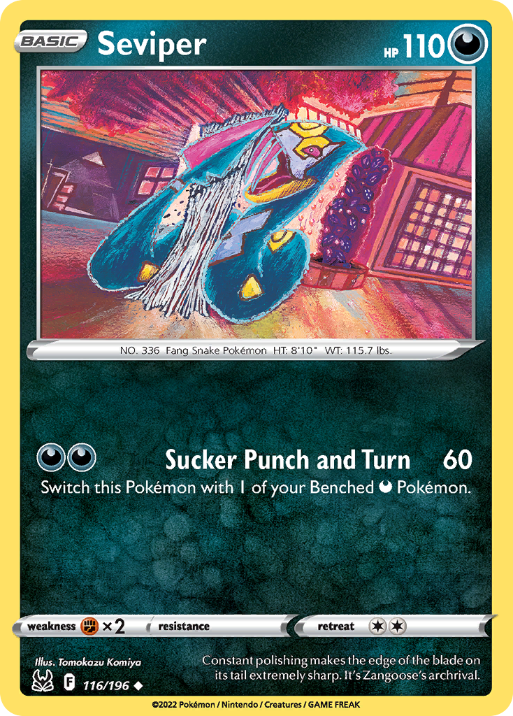 Seviper 116/196 Lost Origin English Pokémon card