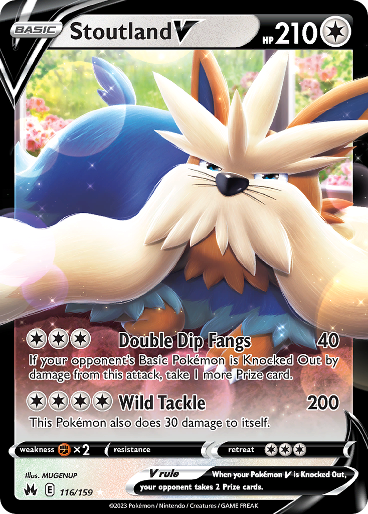 Stoutland V 116/159 Crown Zenith English Pokémon card