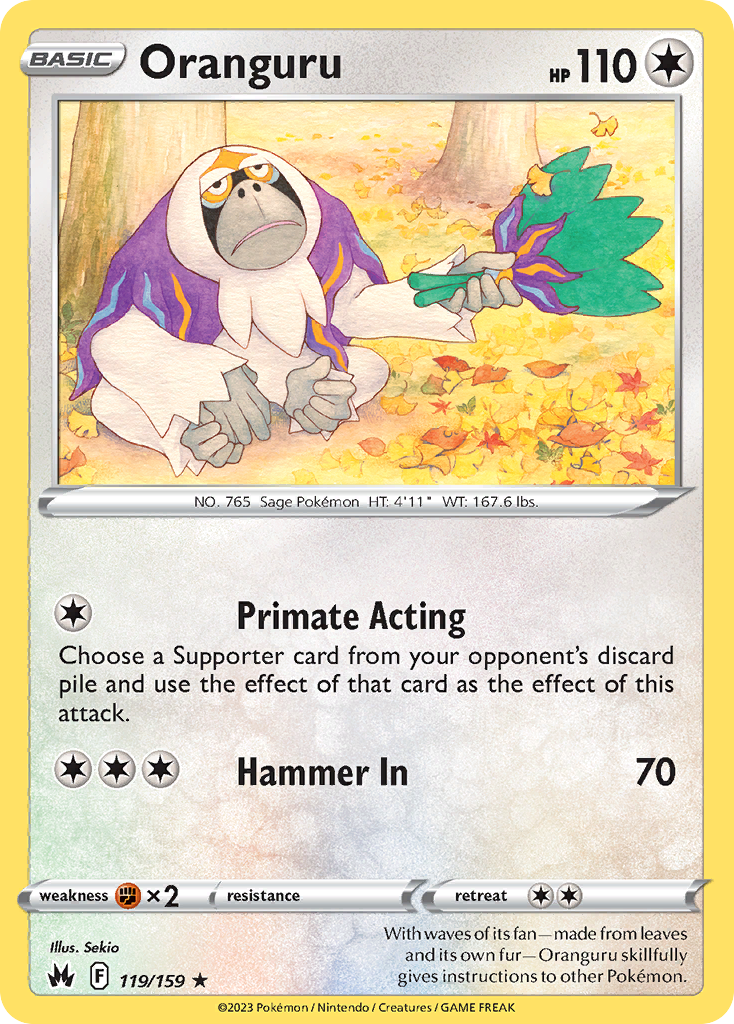 Oranguru 119/159 Crown Zenith English card