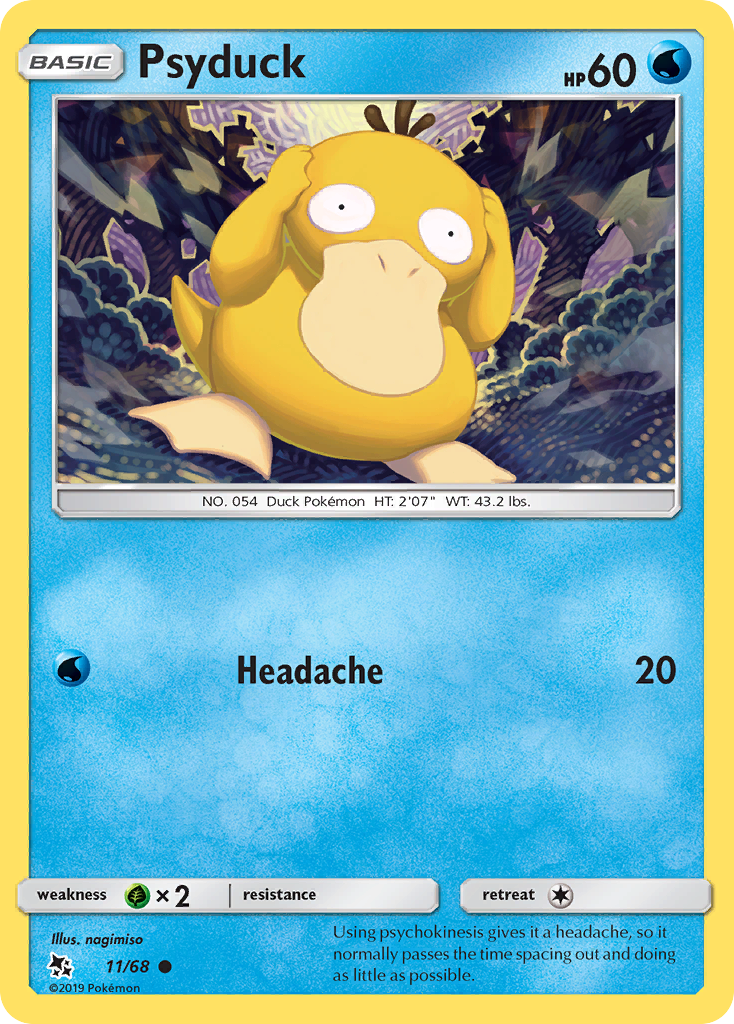 Psyduck 11/68 Hidden Fates English Pokémon card