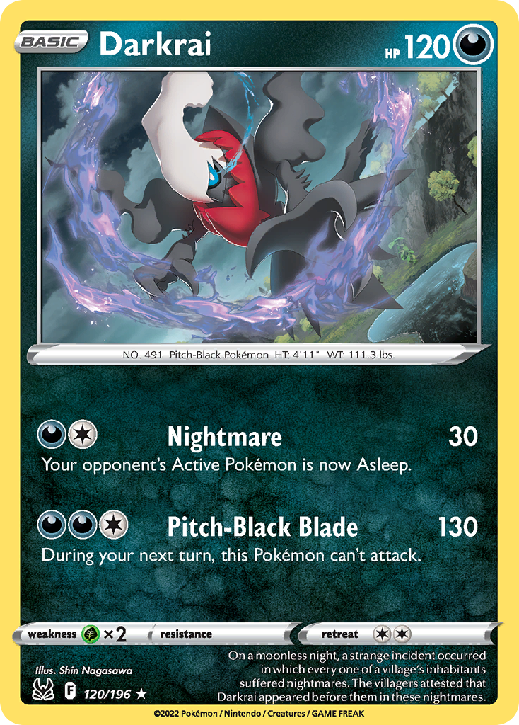 Darkrai 120/196 Lost Origin English Pokémon card